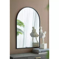 24 x 36 Inch Black Arched Wall Mirror with Metal Frame