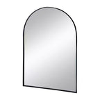 24 x 36 Inch Black Arched Wall Mirror with Metal Frame