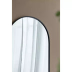 24 x 36 Inch Black Arched Wall Mirror with Metal Frame