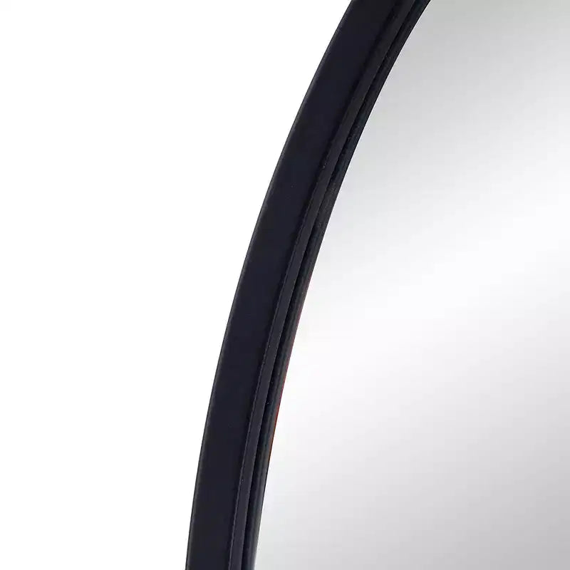 24 x 36 Inch Black Arched Wall Mirror with Metal Frame