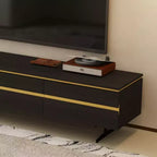 86.61" Black TV Stand & Media Console with Storage Drawers, Enclosed Cabinets, Metal Legs & Cable Management