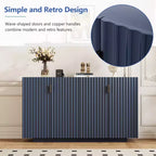 Buffet Cabinet with Storage – 4 Fluted Doors Sideboard with Adjustable Shelves