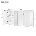 Buffet Cabinet with Storage – 4 Fluted Doors Sideboard with Adjustable Shelves