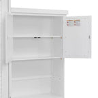 Queen Size Murphy Bed with Storage Shelves and Louvered Cabinet