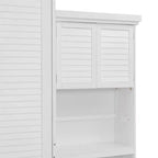 Queen Size Murphy Bed with Storage Shelves and Louvered Cabinet