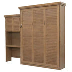 Queen Size Murphy Bed with Storage Shelves and Louvered Cabinet