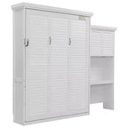 Queen Size Murphy Bed with Storage Shelves and Louvered Cabinet