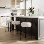 Set of 2 Modern 24 Counter Height Barstools with Soft Seat, Backless Design & Metal Legs for Kitchen Island, Bar, or Dining Room