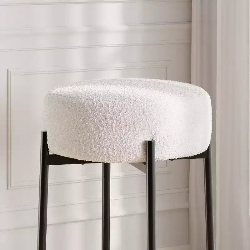 Set of 2 Modern 24 Counter Height Barstools with Soft Seat, Backless Design & Metal Legs for Kitchen Island, Bar, or Dining Room