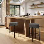 Set of 2 Modern 24 Counter Height Barstools with Soft Seat, Backless Design & Metal Legs for Kitchen Island, Bar, or Dining Room