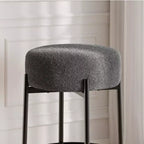 Set of 2 Modern 24 Counter Height Barstools with Soft Seat, Backless Design & Metal Legs for Kitchen Island, Bar, or Dining Room