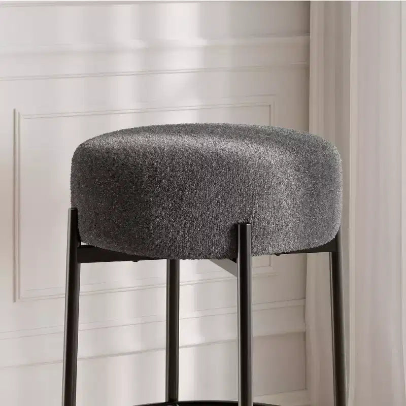 Set of 2 Modern 24 Counter Height Barstools with Soft Seat, Backless Design & Metal Legs for Kitchen Island, Bar, or Dining Room