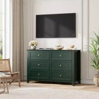 6-Drawer Dresser - 50 Wide Wooden Storage Chest with Metal Knobs for Bedroom, Entryway & Hallway