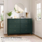6-Drawer Dresser - 50 Wide Wooden Storage Chest with Metal Knobs for Bedroom, Entryway & Hallway