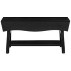 eHemco Solid Hardwood Bench with Storage Shelf and 4 Panels, 36x15.25x17.3 Inches, Black