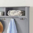 Hall Tree with Shoe Rack Bench, Coat Hooks, and Open Shelves for Entryway Storage and Organization