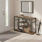 55 Entryway Table, 5-Tier Console Tables for Entryway, with o-Shaped Metal Frame & Storage Shelves, Industrial Sofa Tables for Living Room