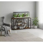 55 Entryway Table, 5-Tier Console Tables for Entryway, with o-Shaped Metal Frame & Storage Shelves, Industrial Sofa Tables for Living Room