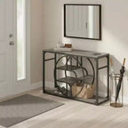 55 Entryway Table, 5-Tier Console Tables for Entryway, with o-Shaped Metal Frame & Storage Shelves, Industrial Sofa Tables for Living Room