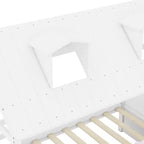 Luxystar Modern Wood House Bed Frame with 4 Drawers and Shelf