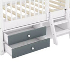 Luxystar Modern Wood House Bed Frame with 4 Drawers and Shelf