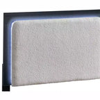 Passion Furniture Steeler Black and Gold Wood Frame Twin Panel Bed with LED Lighted Headboard