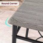 5 Piece Dining Table Set for 4, Rectangular Kitchen Table with Upholstered Chairs, Sturdy Metal Frame, Rustic Grey, for Modern Apartment/Dining Room