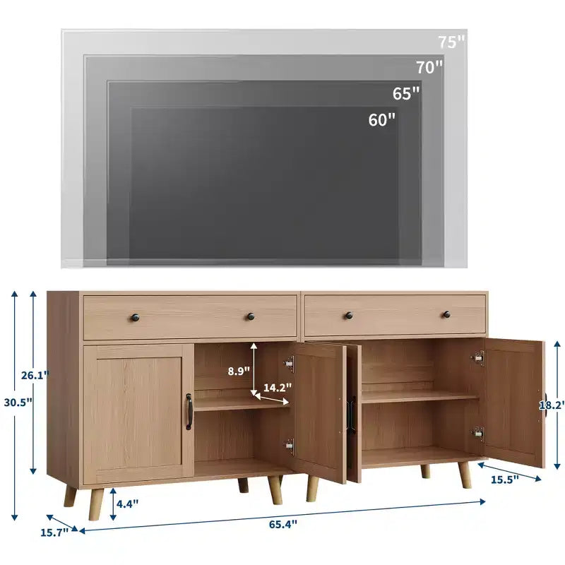 Freestanding Wooden Bookcase with Storage Cabinet, Doors & Drawers  72.4 Display Bookshelf for Living Room, Bedroom, Home Office, Kitchen