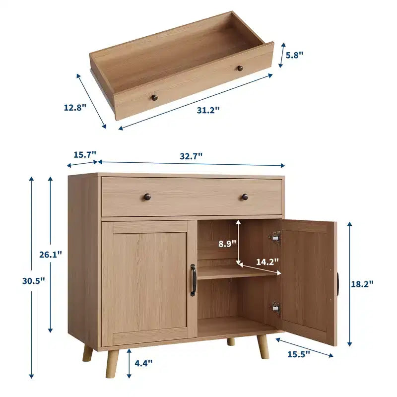 Freestanding Wooden Bookcase with Storage Cabinet, Doors & Drawers  72.4 Display Bookshelf for Living Room, Bedroom, Home Office, Kitchen