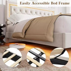 Floating Bed Frame with Diamond Headboard, Upholstered Platform Bed, Wood Slats Support, No Box Spring Needed, Easy Assembly