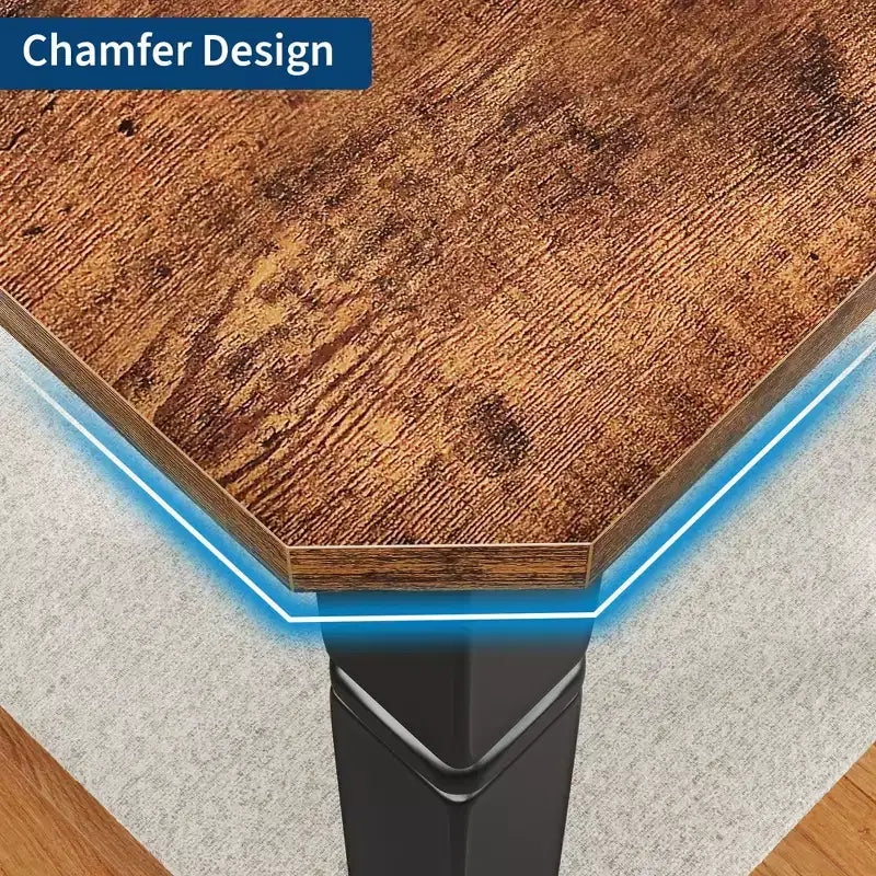 79 Dining Table for 6-8, Modern Rectangular Kitchen Table with Sturdy Metal Legs, Farmhouse Wood Table for Home Office
