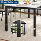 79 Dining Table for 6-8, Modern Rectangular Kitchen Table with Sturdy Metal Legs, Farmhouse Wood Table for Home Office