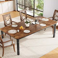 79 Dining Table for 6-8, Modern Rectangular Kitchen Table with Sturdy Metal Legs, Farmhouse Wood Table for Home Office