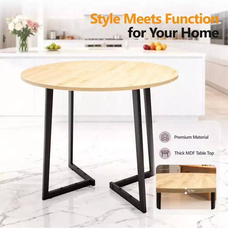 Karl Home 36''Modern Round Dining Table with Stable Cross Leg Base for Small Spaces and Kitchen