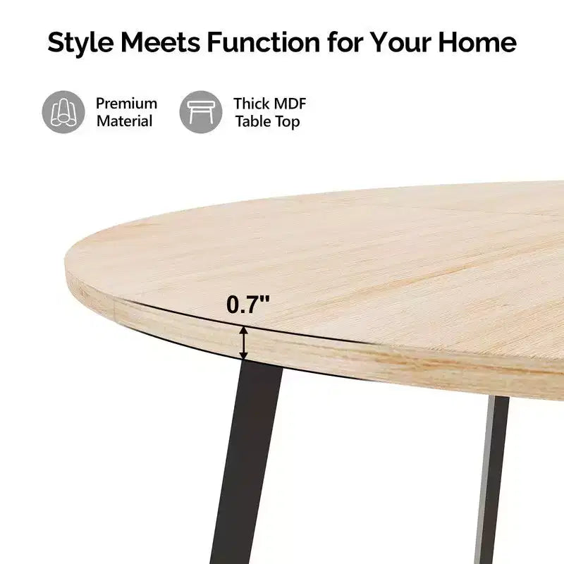 Karl Home 36''Modern Round Dining Table with Stable Cross Leg Base for Small Spaces and Kitchen