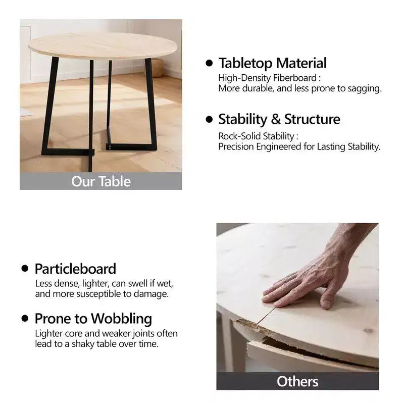Karl Home 36''Modern Round Dining Table with Stable Cross Leg Base for Small Spaces and Kitchen