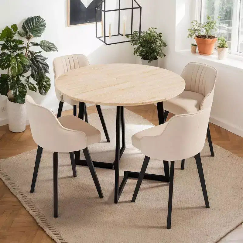 Karl Home 36''Modern Round Dining Table with Stable Cross Leg Base for Small Spaces and Kitchen