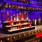 3-Tier 60 Inch LED Lighted Liquor Bottle Display Shelf, Acrylic, Multicolor RGB, Wall-Mounted, Remote & App Control, for Home/Commercial Bar Storage