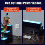 3-Tier 60 Inch LED Lighted Liquor Bottle Display Shelf, Acrylic, Multicolor RGB, Wall-Mounted, Remote & App Control, for Home/Commercial Bar Storage