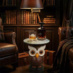 Zeus & Ruta Owl Accent Table, Animal Statue End Table for Living Room Decoration