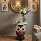 Zeus & Ruta Owl Accent Table, Animal Statue End Table for Living Room Decoration