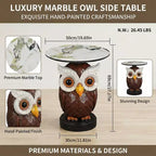 Zeus & Ruta Owl Accent Table, Animal Statue End Table for Living Room Decoration