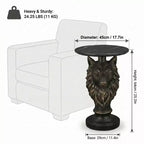 Wolf Head Accent Table, Animal Statue End Table for Living Room Home Decor