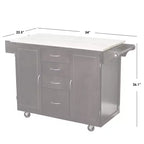 Buylateral Cottage Country Wood Top Kitchen Cart