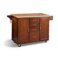 Buylateral Cottage Country Wood Top Kitchen Cart