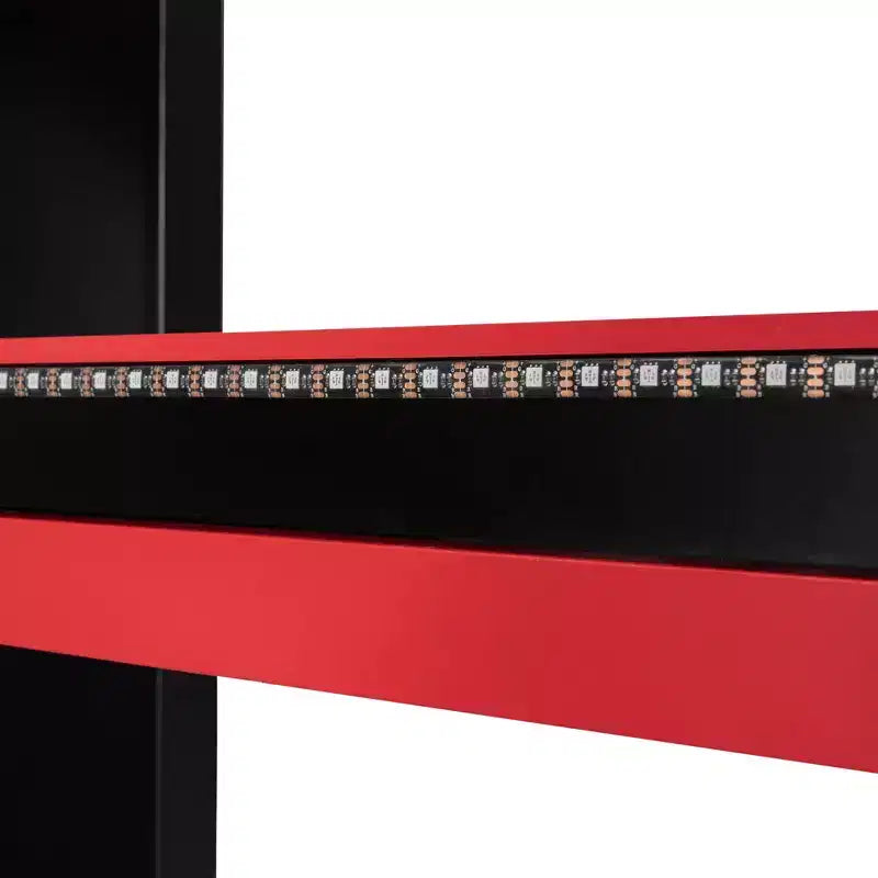 Luxystar Full Loft Bed With Lighted Computer Desk, Keyboard Tray, Storage Shelves and Blackout Curtain