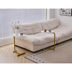 Set of 2 White C-Shaped End Tables, Slim Side Tables for Couch and Bed, Space-Saving Design for Small Spaces