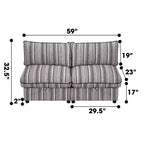GDFStudio Jeju Modular Upholstered Storage 60'' Loveseat with Two Ottomans