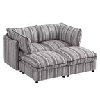 GDFStudio Jeju Modular Upholstered Storage 60'' Loveseat with Two Ottomans