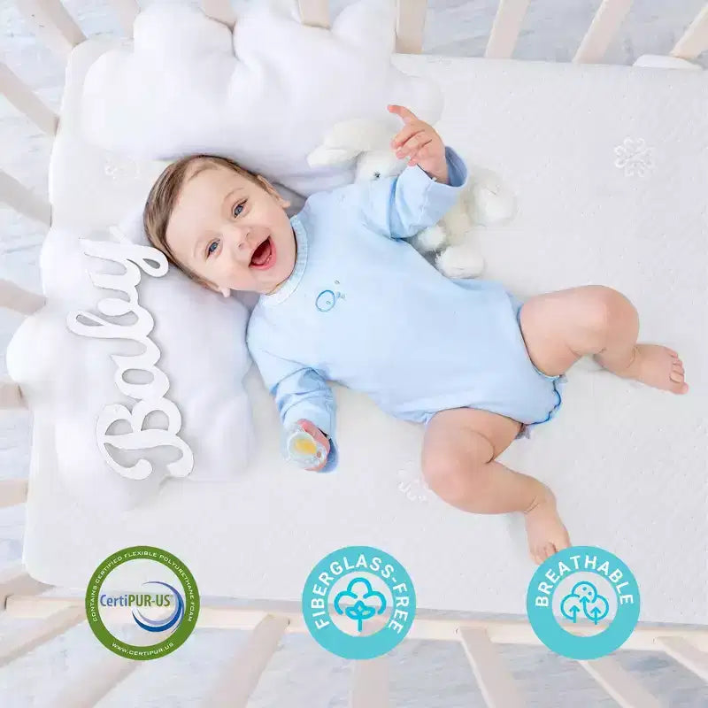 Serweet Baby 2-Stage Crib and Toddler Mattress with Cooling Gel Memory Foam, Washable Cover, Breathable Design, Skin Friendly